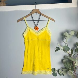 Vintage Hollister yellow lace tank top